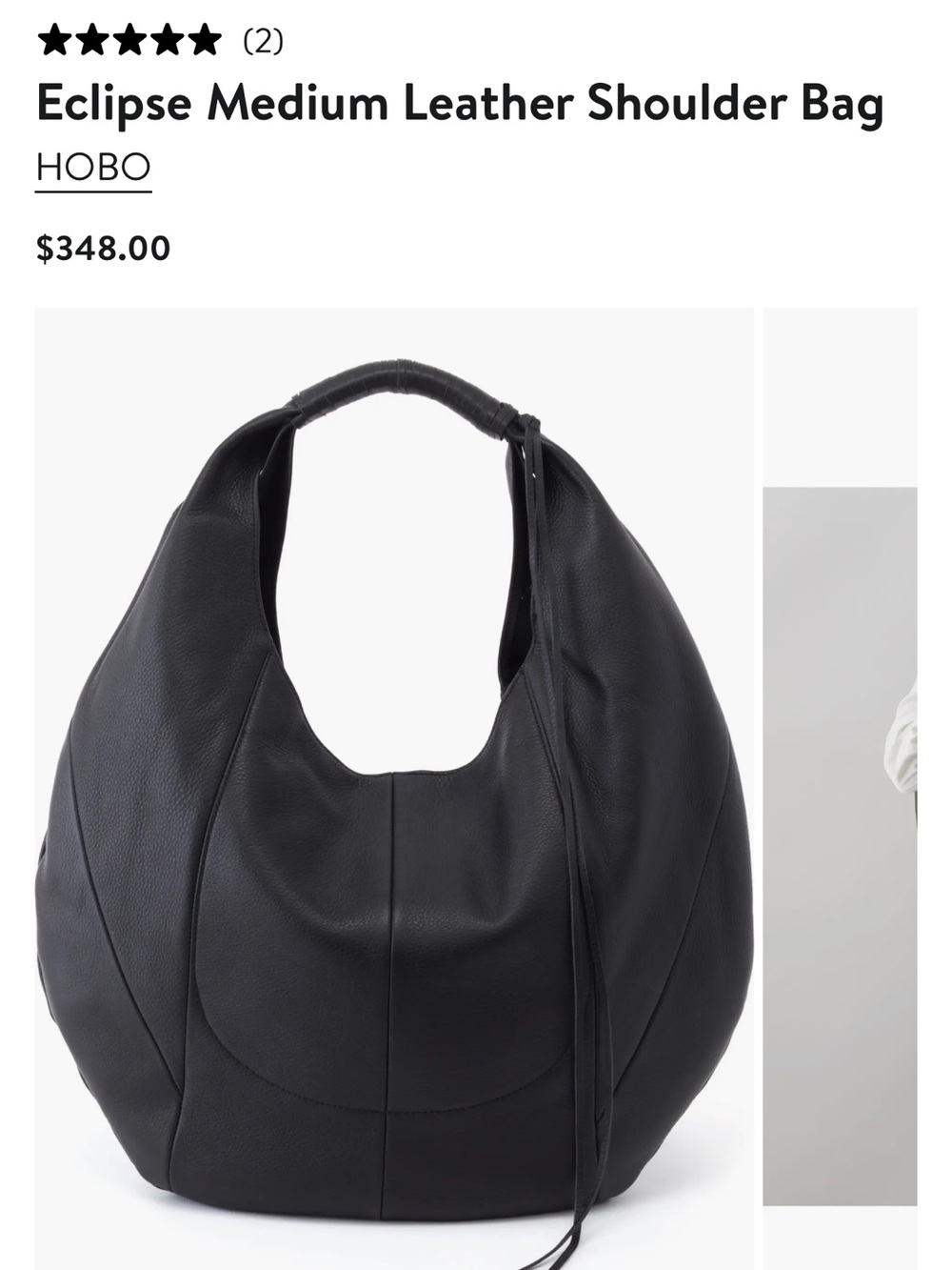 Hobo Eclipse Leather Shoulder Bag - Classic Women's Bag - Picture 8 of 13